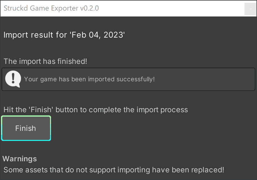 Game exporter